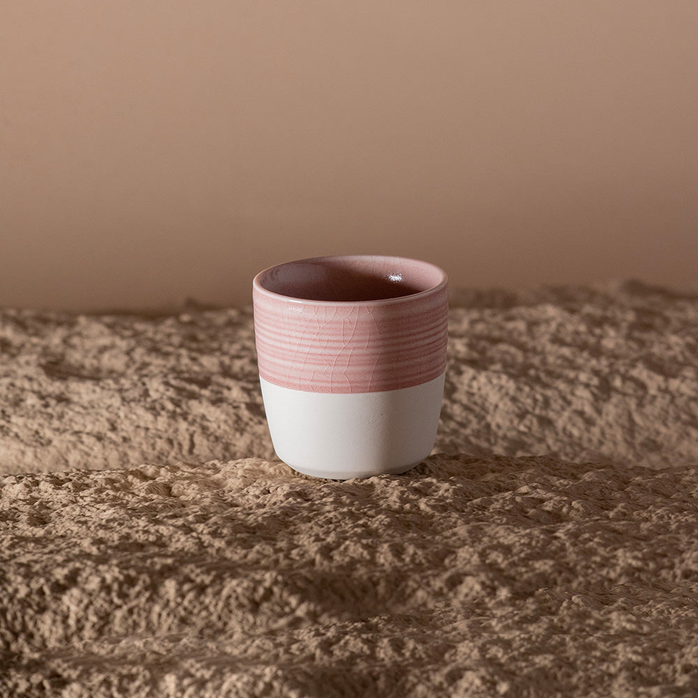 Loveramics Dale Harris Champions Signature Crackle Glaze Flat White Cup (150ml) - Pink